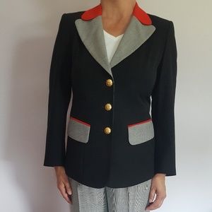 Escada red white and black suit (size 38)